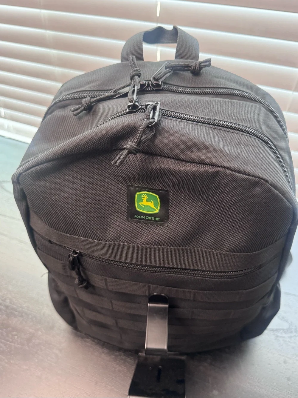 John Deere Black Backpack with Green Logo - Tactical Style